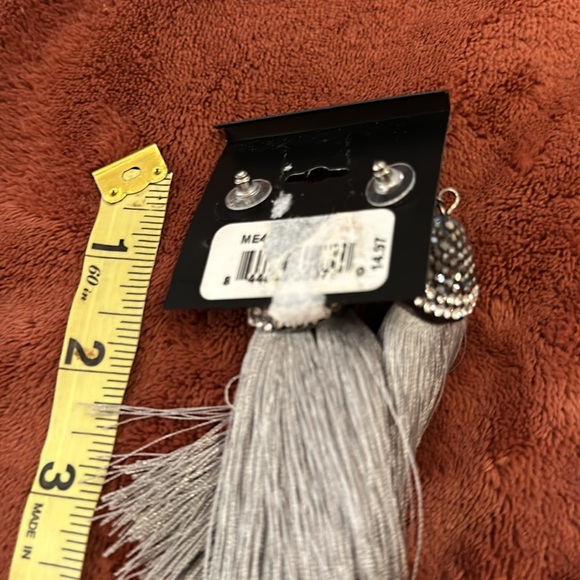 Chrome silver bling earrings with 3 inch earrings - so elegant BNWT - Picture 3 of 4